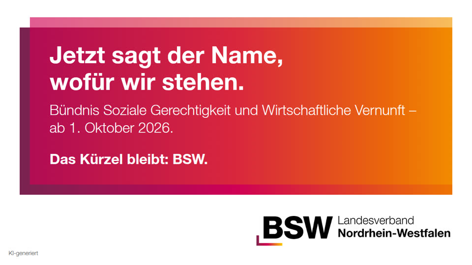 Neuer Name: Bündnis Soziale Gerechtigkeit und Wirtschaftliche Vernunft