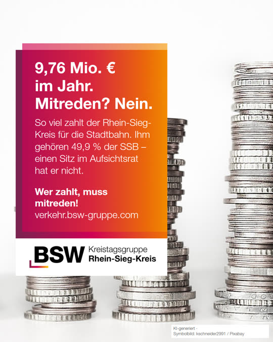 Rhein-Sieg-Kreis zahlt 9,76 Mio. € für die Stadtbahn – und sitzt nicht im Aufsichtsrat