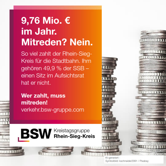 Rhein-Sieg-Kreis zahlt 9,76 Mio. € für die Stadtbahn – und sitzt nicht im Aufsichtsrat