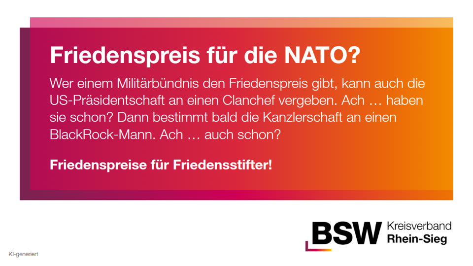 Westfälischer Friedenspreis für die NATO – Münster ehrt ein Militärbündnis