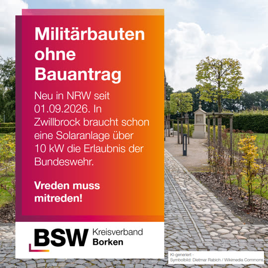 Vreden und die neue Landesbauordnung: Militär baut ohne Baugenehmigung