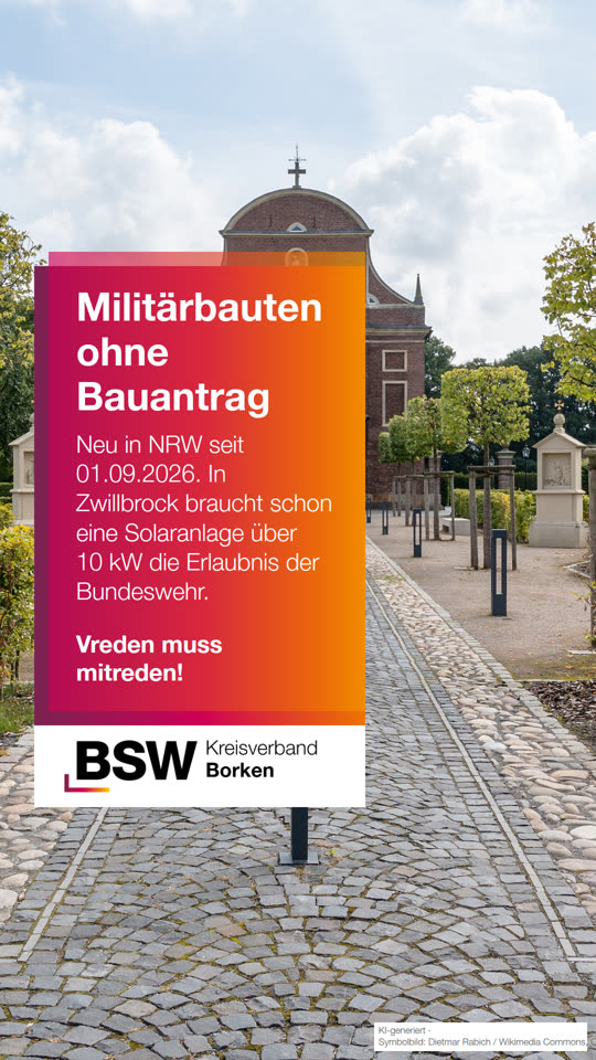 Vreden und die neue Landesbauordnung: Militär baut ohne Baugenehmigung