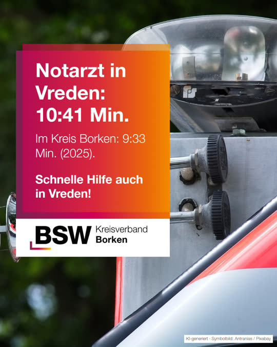 Rettungsdienst Vreden: Notarzt braucht länger als im Kreis