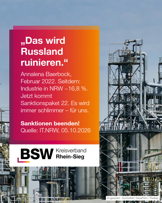 Industrie NRW −16,8 %: „Das wird Russland ruinieren“ – und wen trifft es?