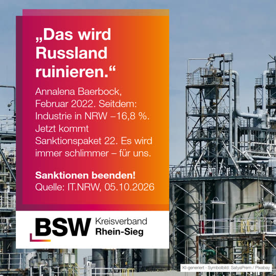 Industrie NRW −16,8 %: „Das wird Russland ruinieren“ – und wen trifft es?
