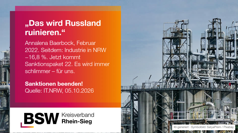 Industrie NRW −16,8 %: „Das wird Russland ruinieren“ – und wen trifft es?