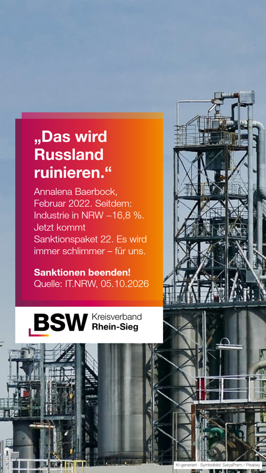 Industrie NRW −16,8 %: „Das wird Russland ruinieren“ – und wen trifft es?