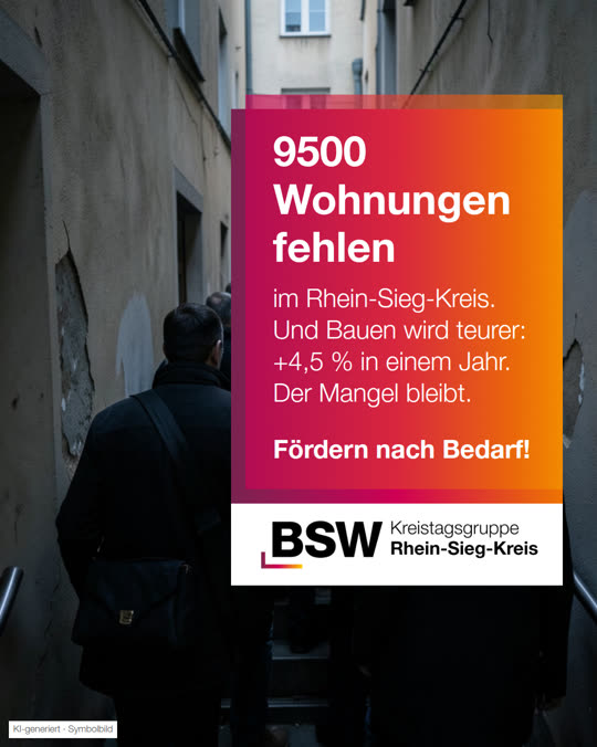 Rhein-Sieg-Kreis: 9500 Wohnungen fehlen – und Bauen wird immer teurer