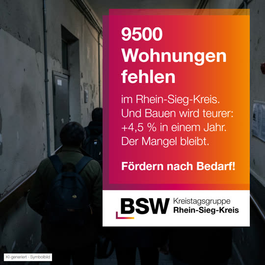 Rhein-Sieg-Kreis: 9500 Wohnungen fehlen – und Bauen wird immer teurer