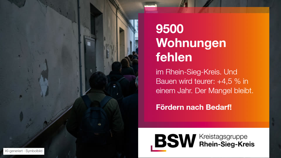 Rhein-Sieg-Kreis: 9500 Wohnungen fehlen – und Bauen wird immer teurer