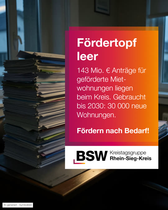 Rhein-Sieg-Kreis: Fördertopf für Mietwohnungen leer – 143 Mio. € Anträge warten