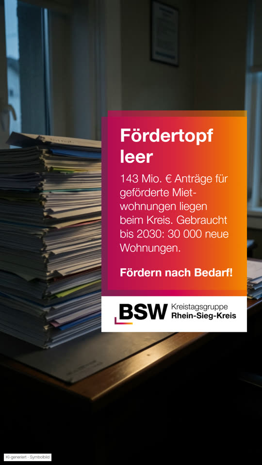 Rhein-Sieg-Kreis: Fördertopf für Mietwohnungen leer – 143 Mio. € Anträge warten