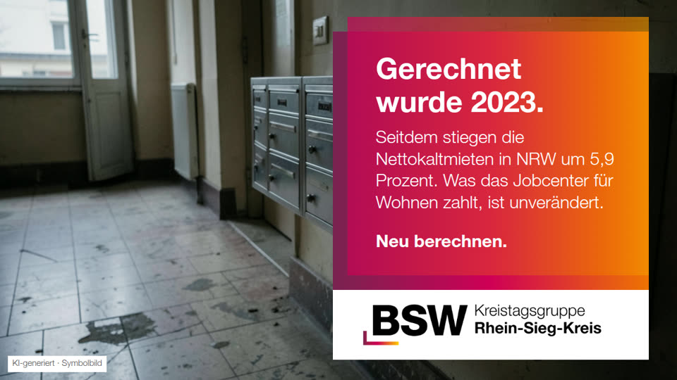 Rhein-Sieg-Kreis: Mietobergrenzen fürs Jobcenter seit 2023 unverändert