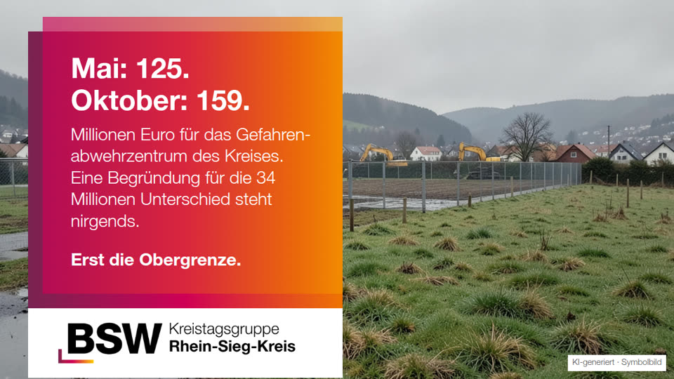 Gefahrenabwehrzentrum Rhein-Sieg: 125 Millionen im Mai, 159 Millionen im Oktober