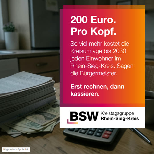 Rhein-Sieg-Kreis: 200 Euro mehr pro Kopf – was die Kreisumlage dich kostet