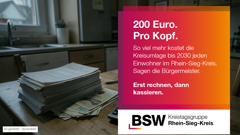Rhein-Sieg-Kreis: 200 Euro mehr pro Kopf – was die Kreisumlage dich kostet