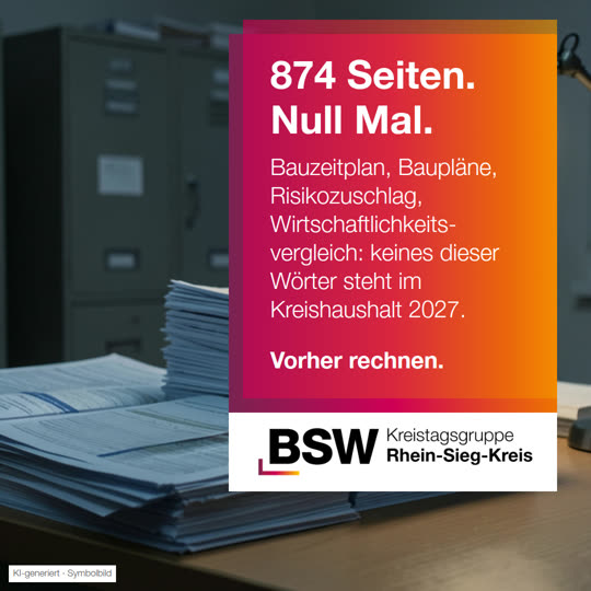 Haushalt Rhein-Sieg-Kreis 2027: 874 Seiten – und keine einzige Kostenberechnung