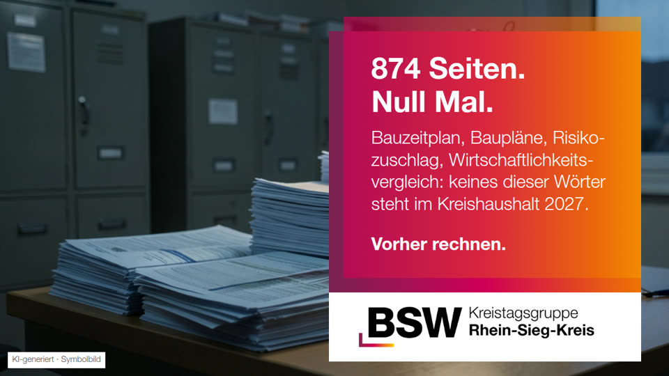 Haushalt Rhein-Sieg-Kreis 2027: 874 Seiten – und keine einzige Kostenberechnung