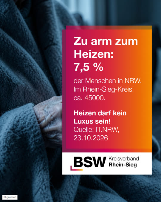 Rhein-Sieg-Kreis: rund 45000 Menschen zu arm zum Heizen – Heizen darf kein Luxus sein