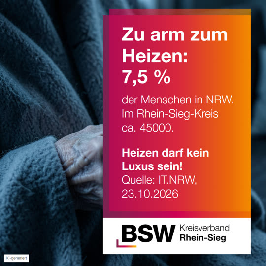 Rhein-Sieg-Kreis: rund 45000 Menschen zu arm zum Heizen – Heizen darf kein Luxus sein