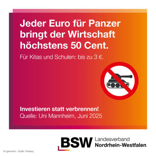 Panzer statt Wohlstand? Was Rüstung NRW wirklich bringt – nachgerechnet
