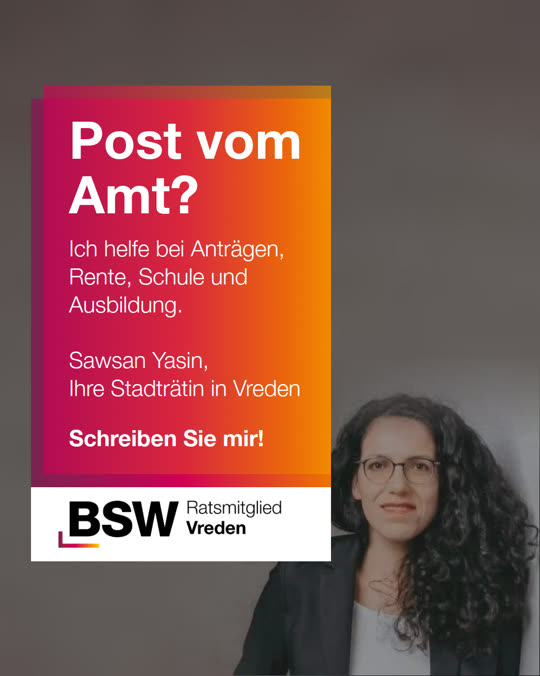 Vreden: Hilfe bei Anträgen, Rente und Behördenpost – Sprechstunde mit Stadträtin Sawsan Yasin
