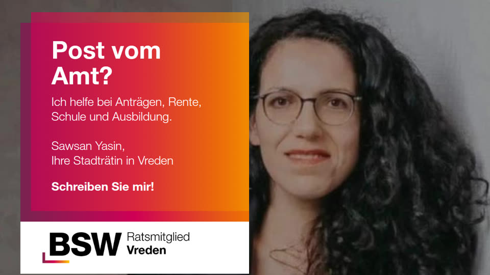 Vreden: Hilfe bei Anträgen, Rente und Behördenpost – Sprechstunde mit Stadträtin Sawsan Yasin