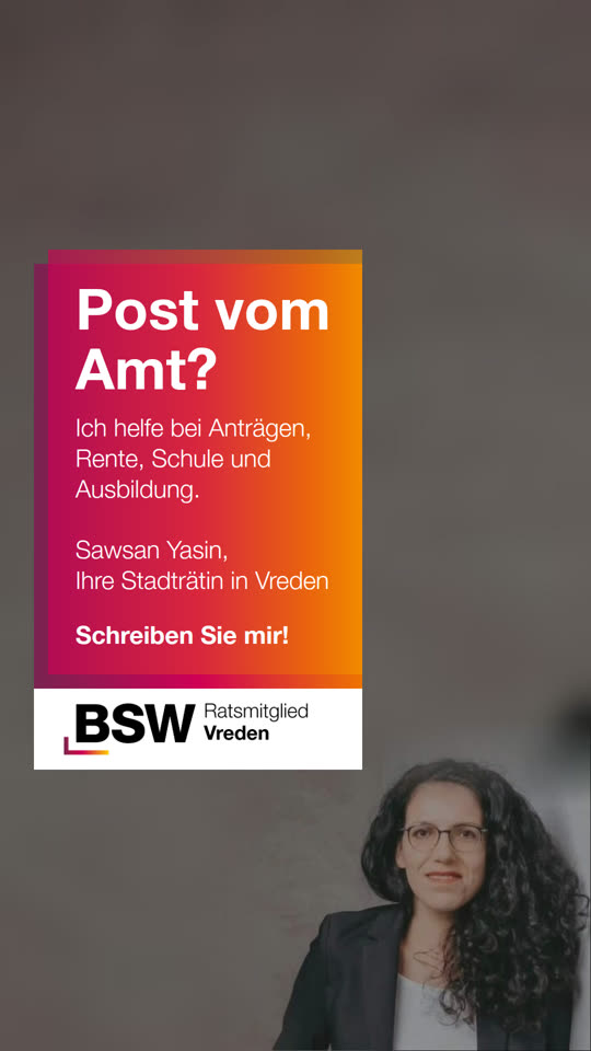 Vreden: Hilfe bei Anträgen, Rente und Behördenpost – Sprechstunde mit Stadträtin Sawsan Yasin