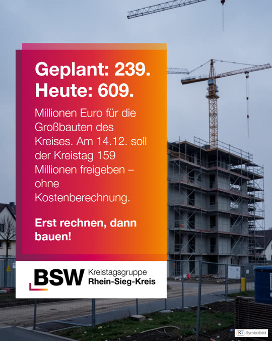 Rhein-Sieg-Kreis: Aus 239 wurden 609 Millionen – und jetzt ein Blankoscheck über 159 Millionen?