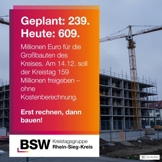 Rhein-Sieg-Kreis: Aus 239 wurden 609 Millionen – und jetzt ein Blankoscheck über 159 Millionen?