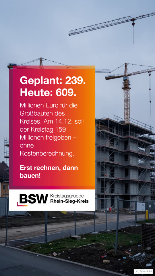 Rhein-Sieg-Kreis: Aus 239 wurden 609 Millionen – und jetzt ein Blankoscheck über 159 Millionen?