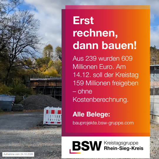 Rhein-Sieg-Kreis: Aus 239 wurden 609 Millionen – erst rechnen, dann bauen?