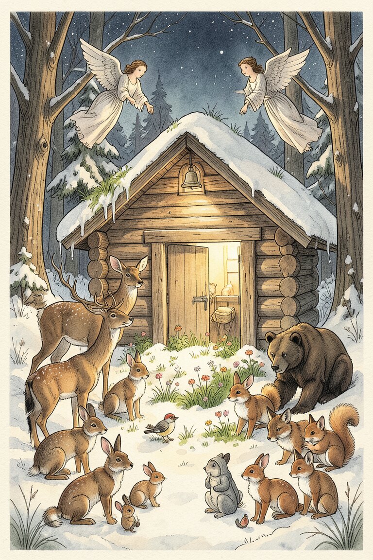 Die Weihnacht des Waldes · Bild: KI