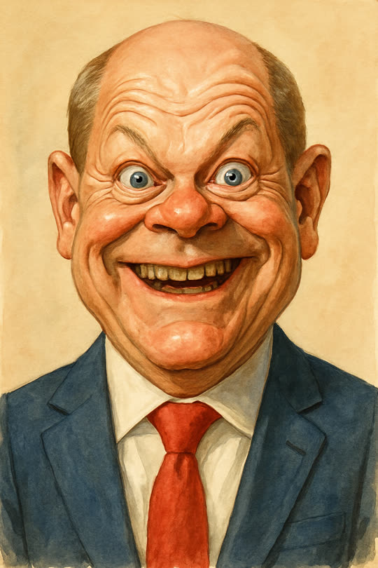 Olaf Scholz – Karikatur